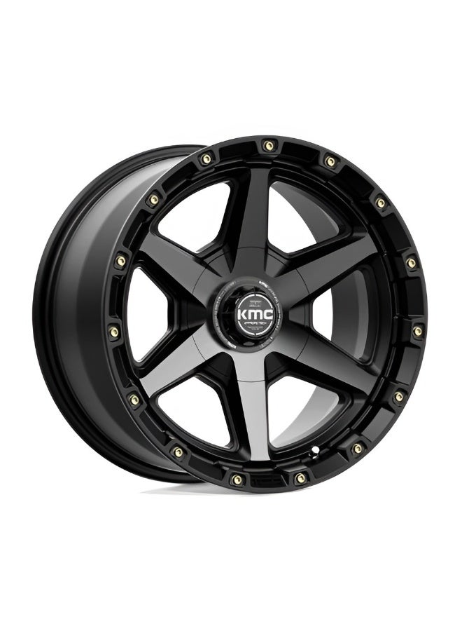 كي ام سي كم 101 تمبو 17×9 6×135/6×139.7 ET-12 CB106.2 أسود لامع / لمسة رمادية - Image 3